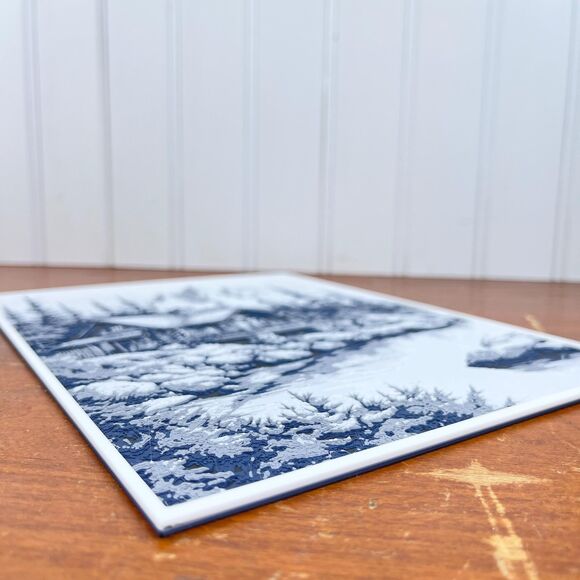 Lakeside Mountain Cabin Wall Art, 3D Printed Wall Art, House by the Lake - Picture 4 of 9